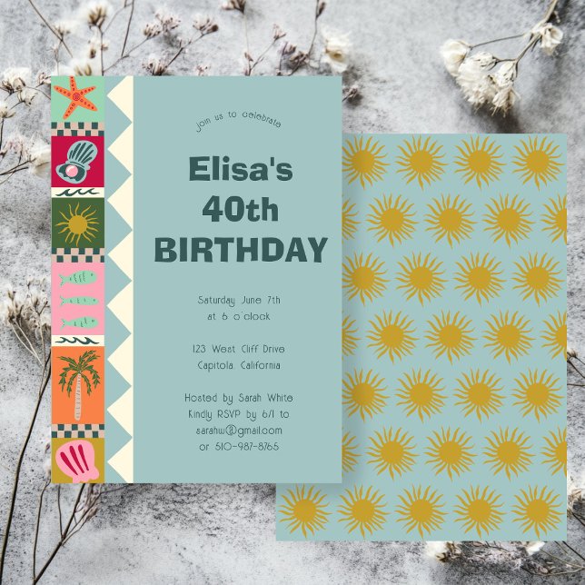 Seaside Soiree BIRTHDAY PARTY Modern Cute CUSTOM Invitation (Seaside Soiree BIRTHDAY PARTY Modern Cute CUSTOM Invitation
)