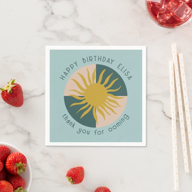 Seaside Soiree BIRTHDAY PARTY Modern Cute CUSTOM Napkins (Insitu)