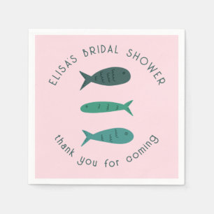 Seaside Soiree Bridal Shower Cute Fishes CUSTOM Napkins