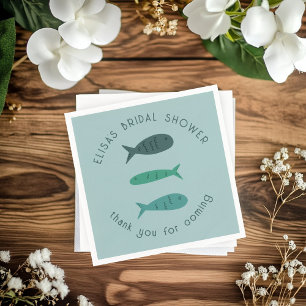Seaside Soiree Bridal Shower Cute Fishes CUSTOM Napkins