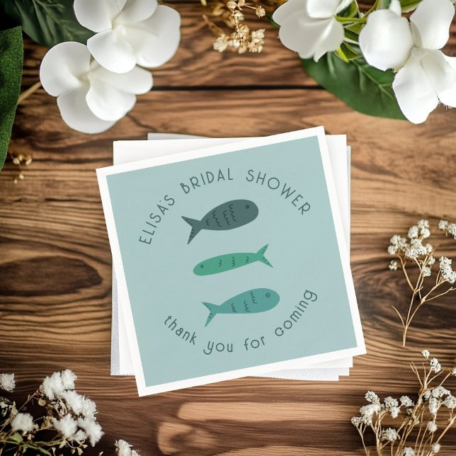 Seaside Soiree Bridal Shower Cute Fishes CUSTOM Napkins (Seaside Soiree Bridal Shower Cute Fishes CUSTOM Napkins
)