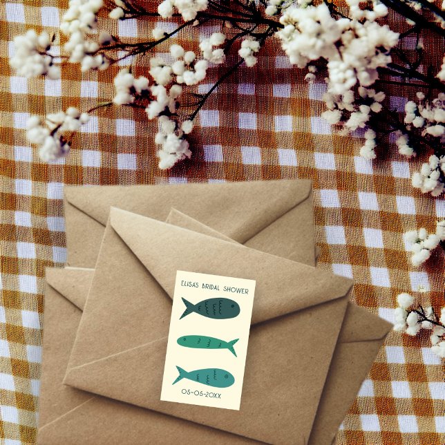 Seaside Soiree Bridal Shower Cute Fishes CUSTOM Rectangular Sticker (Seaside Soiree Bridal Shower Cute Fishes CUSTOM Rectangular Sticker
)