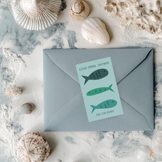 Seaside Soiree Bridal Shower Cute Fishes CUSTOM Rectangular Sticker (Seaside Soiree Bridal Shower Cute Fishes CUSTOM Rectangular Sticker
)