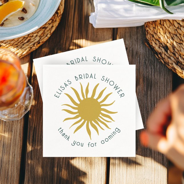 Seaside Soiree Bridal Shower Cute Sun CUSTOM Napkins (Seaside Soiree Bridal Shower Cute Sun CUSTOM Napkins
)