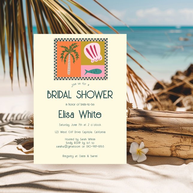 Seaside Soiree Bridal Shower Modern Cute CUSTOM Invitation (Seaside Soiree Bridal Shower Modern Cute CUSTOM Invitation
)