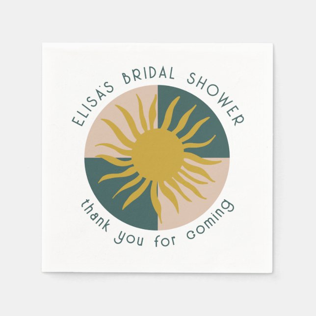 Seaside Soiree Bridal Shower Modern Cute CUSTOM Napkins (Front)