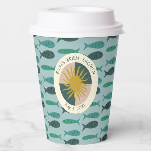 Seaside Soiree Bridal Shower Modern Cute CUSTOM Paper Cups