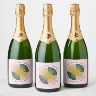 Seaside Soiree Bridal Shower Modern Cute CUSTOM Sparkling Wine Label