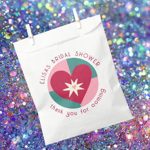 Seaside Soiree Bridal Shower Modern Heart CUSTOM Favor Bag