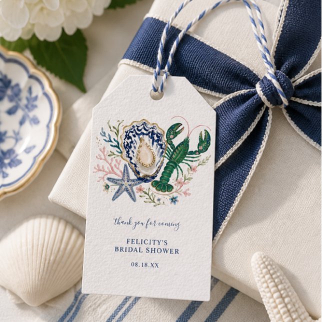 Seaside Soirée Coastal Bridal Shower Favor Tag (Creator Uploaded)