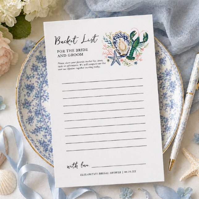Seaside Soirée Coastal Bridal Shower Game Card (Creator Uploaded)