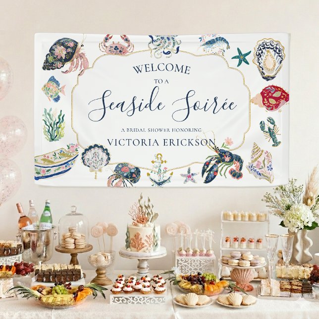 Seaside Soirée Coastal Bridal Shower Welcome Sign (Creator Uploaded)