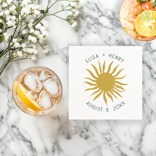 Seaside Soiree WEDDING Engagement Cute Sun CUSTOM Napkins