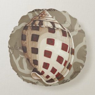 Seaside Sonnet I Round Pillow