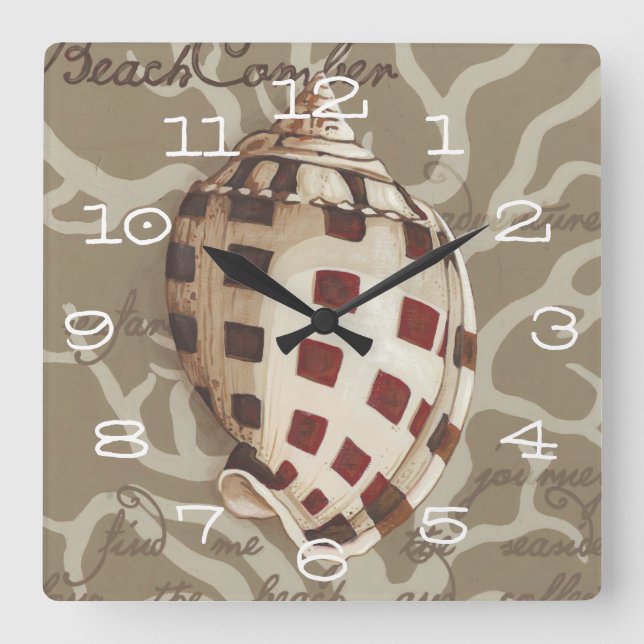 Seaside Sonnet I Square Wall Clock (Front)