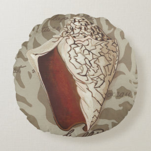 Seaside Sonnet IV Round Pillow