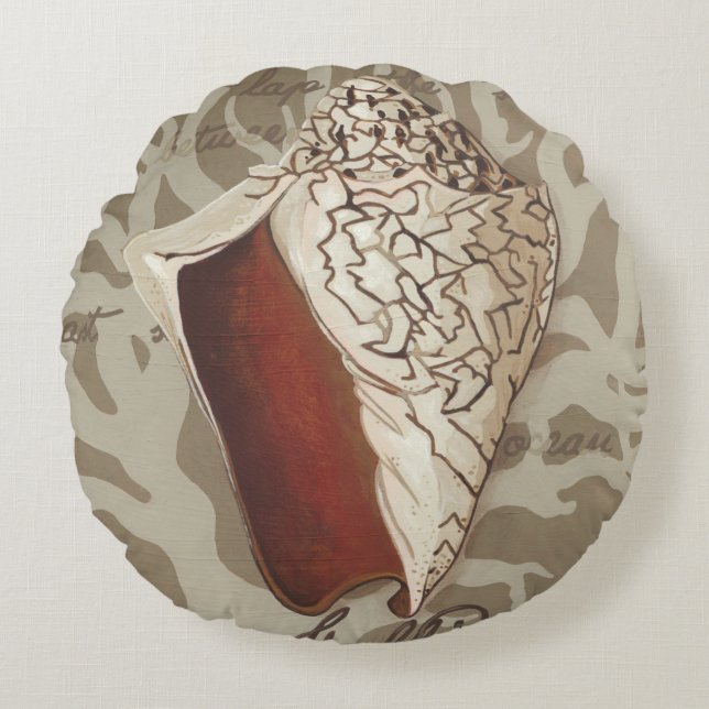 Seaside Sonnet IV Round Pillow (Front)