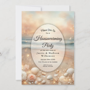 Seaside Sparkle and Sunset Dreams Housewarming  Invitation