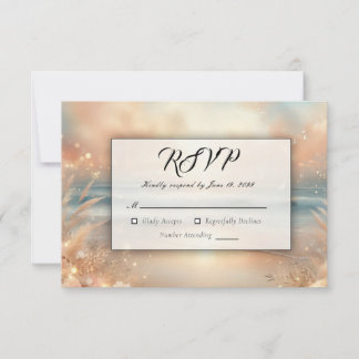 Seaside Sparkle and Sunset Dreams Wedding RSVP Card