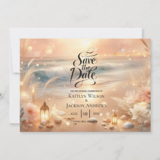 Seaside Sparkle and Sunset Dreams Wedding Save The Date