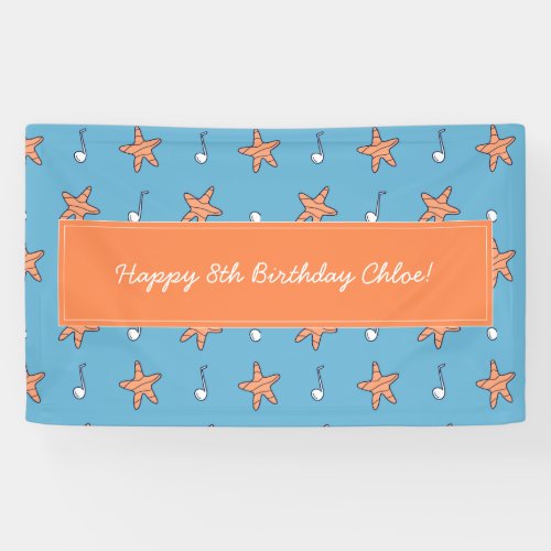 Seaside Stars and Music Notes Happy Birthday Banner