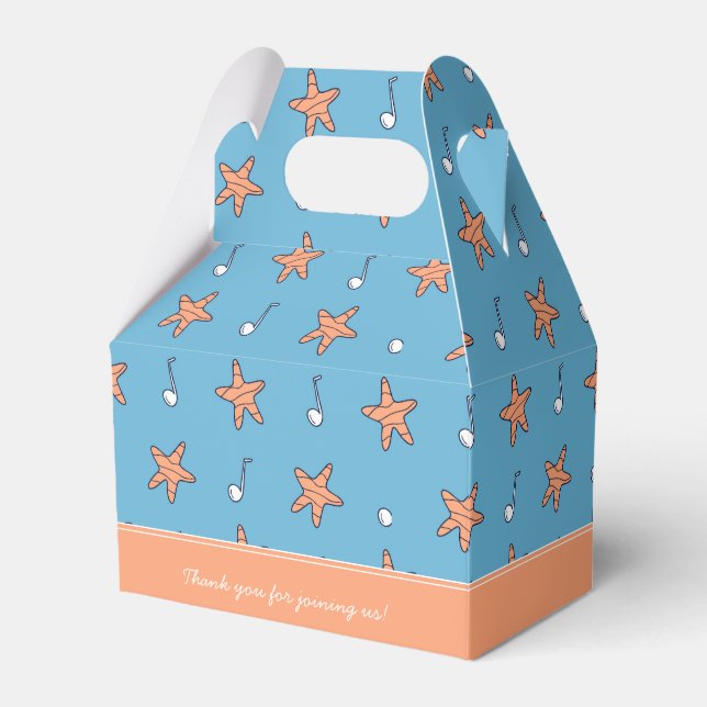 Seaside Stars and Music Notes Happy Birthday Favor Boxes (Front Side)