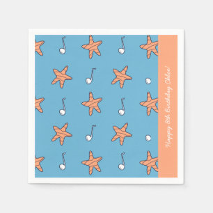 Seaside Stars and Music Notes Happy Birthday Napkins