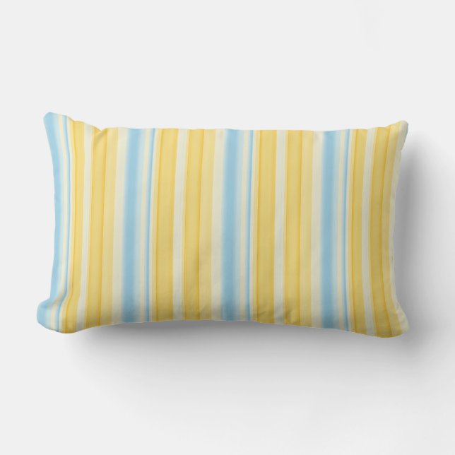Seaside Stripes 01 (vertical Stripes) Lumbar Pillow (Front)