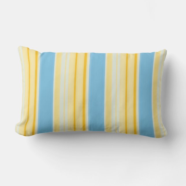 Seaside Stripes 02 (vertical Stripes) Lumbar Pillow (Front)