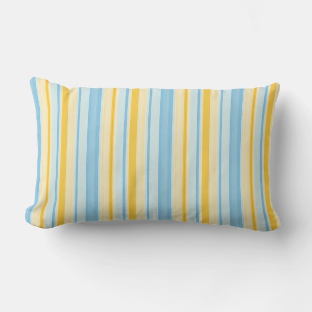 Seaside Stripes 03 (vertical Stripes) Lumbar Pillow (Front)
