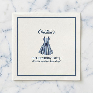 Seaside Stripes Celebration Birthday Napkins