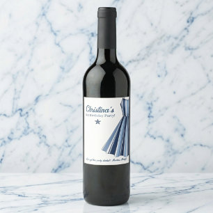 Seaside Stripes Celebration Birthday Wine Label