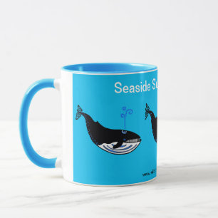 Seaside Summer Holiday - Blue WHALE Mug