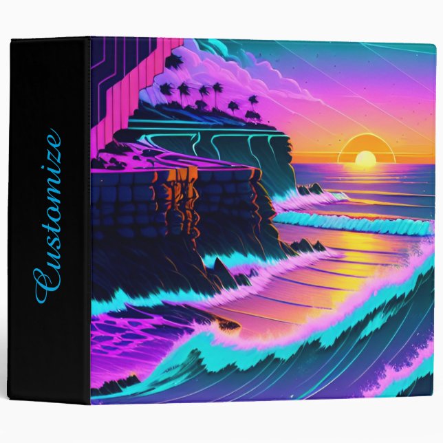 Seaside Sunset 3 Ring Binder (Front/Spine)
