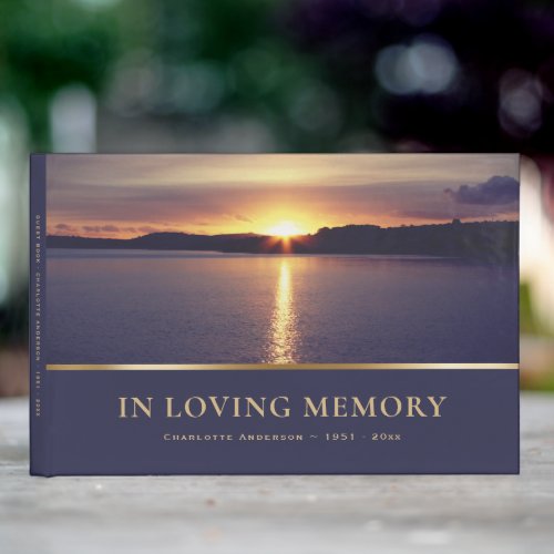 Seaside Sunset In Loving Memory Guest Book