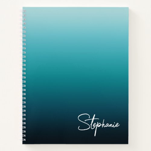 Seaside Teal Gradient Notebook