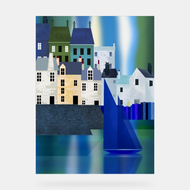 Seaside Town  Acrylic Sign (Front)