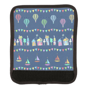 Seaside Town Sail Boats and Bunting Luggage Handle Wrap