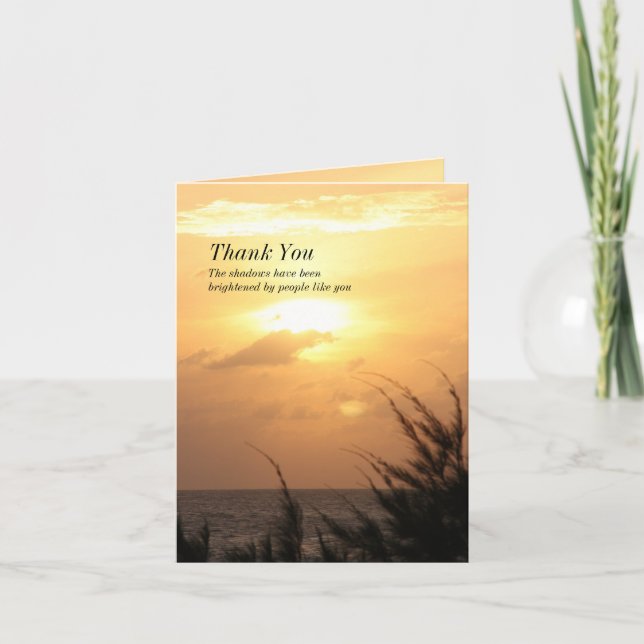 Seaside Tranquil Sunset Thank-You for Sympathy Thank You Card (Front)