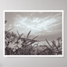 Seaside Travel Photography- Black + White Poster