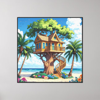 Seaside Treehouse Canvas Print