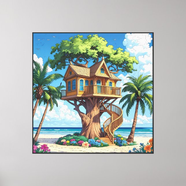 Seaside Treehouse Canvas Print (Front)