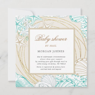 seaside turquoise gold coastal baby shower
