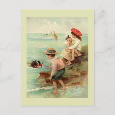 Seaside Vintage Illustration Postcard