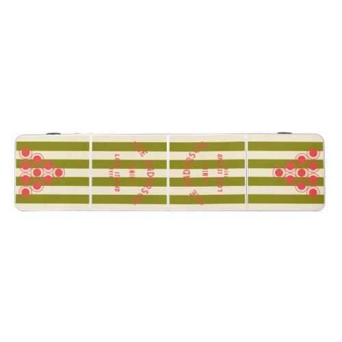 Seaside Warm Olive Striping & Family Name Beer Pong Table