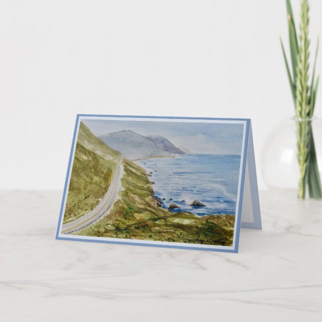 Seaside Watercolor Art Greetings Card (Front)