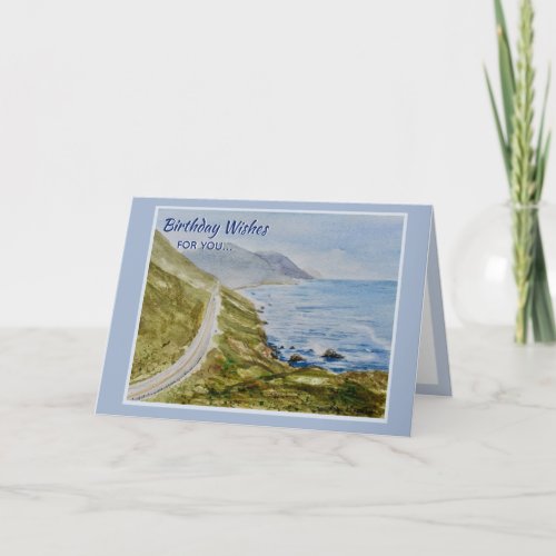 Seaside Watercolor Birthday Greetings Card