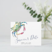 Seaside Watercolor Crab Save the Date (Standing Front)