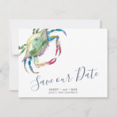 Seaside Watercolor Crab Save the Date (Front)