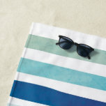 Seaside Watercolor Stripes Beach Towel at Zazzle